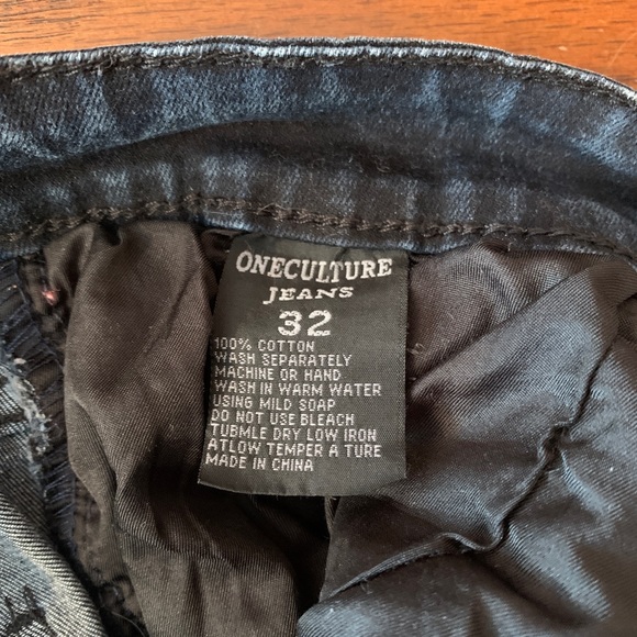 Unisex Distressed Denim ‘One Culture’ Jeans Size 32 - Picture 8 of 10